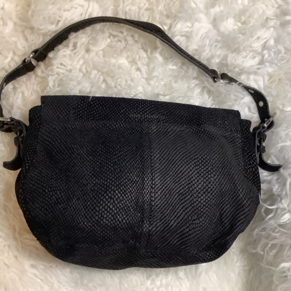 EUC Aimee Kestenburg black suede leather shoulder‎ chest snake - Picture 4 of 17